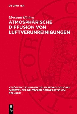 bokomslag Atmosphärische Diffusion Von Luftverunreinigungen