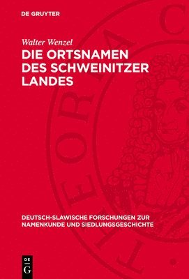 bokomslag Die Ortsnamen Des Schweinitzer Landes