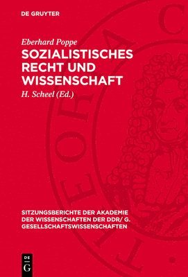 bokomslag Sozialistisches Recht Und Wissenschaft