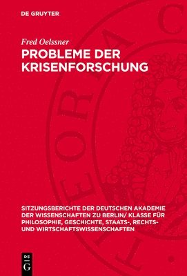 bokomslag Probleme Der Krisenforschung