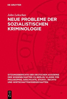 bokomslag Neue Probleme Der Sozialistischen Kriminologie