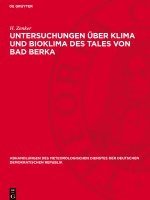 Untersuchungen Über Klima Und Bioklima Des Tales Von Bad Berka 1