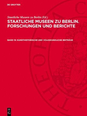 bokomslag Kunsthistorische Und Volkskundliche Beiträge: Fbsmb-B, Band 15