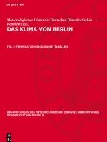 bokomslag Das Klima von Berlin, Teil 2, Temperaturverhältnisse (Tabellen)