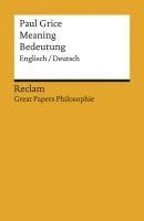 bokomslag Meaning / Bedeutung