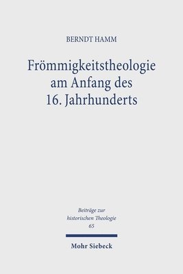 bokomslag Frmmigkeitstheologie am Anfang des 16. Jahrhunderts