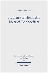 bokomslag Studien zur Homiletik Dietrich Bonhoeffers