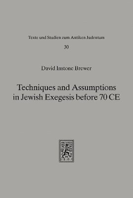 bokomslag Techniques and Assumptions in Jewish Exegesis Before 70 CE