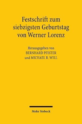 Festschrift zum siebzigsten Geburtstag von Werner Lorenz 1