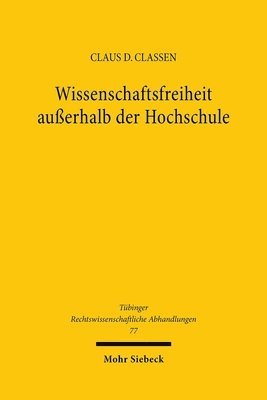 bokomslag Wissenschaftsfreiheit auerhalb der Hochschule