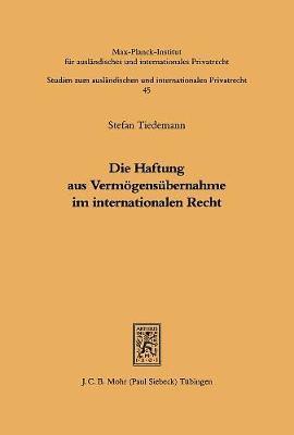 bokomslag Die Haftung aus Vermgensbernahme im internationalen Recht