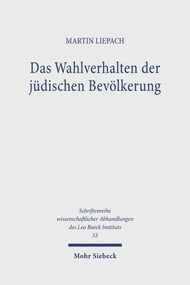 bokomslag Das Wahlverhalten der jdischen Bevlkerung