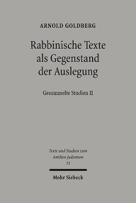 bokomslag Rabbinische Texte als Gegenstand der Auslegung