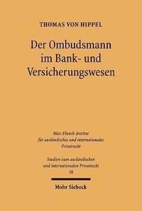bokomslag Der Ombudsmann im Bank- und Versicherungswesen