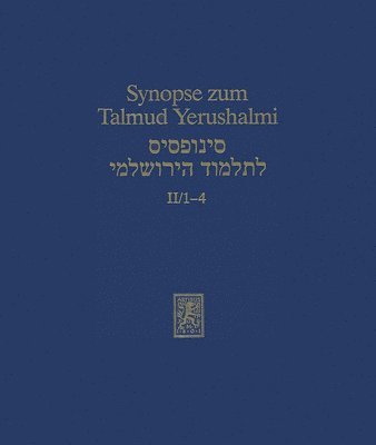 bokomslag Synopse Zum Talmud Yerushalmi