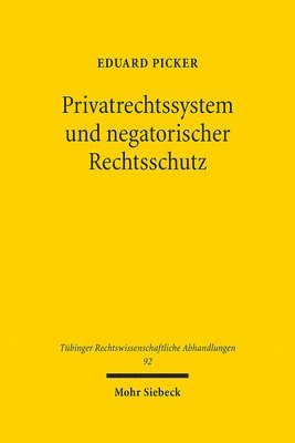 bokomslag Privatrechtssystem und negatorischer Rechtsschutz