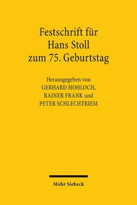 bokomslag Festschrift Fur Hans Stoll Zum 75. Geburtstag