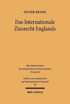 bokomslag Das Internationale Zinsrecht Englands