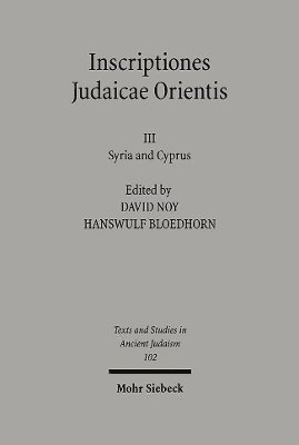 H. Bloedhorn, David Noy, H Bloedhorn - Inscriptiones Judaicae Orientis, Inbunden