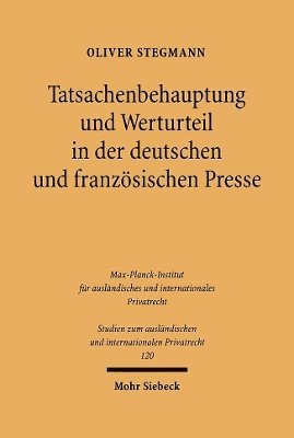 bokomslag Tatsachenbehauptung und Werturteil in der deutschen und franzsischen Presse