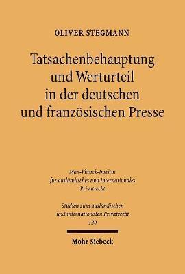 Tatsachenbehauptung und Werturteil in der deutschen und franzsischen Presse 1