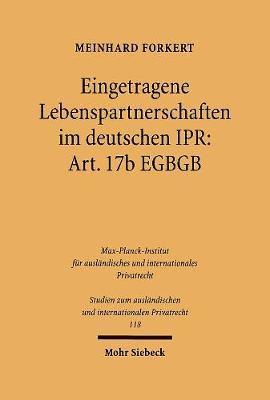 bokomslag Eingetragene Lebenspartnerschaften Im Deutschen Ipr: Art. 17b EGBGB