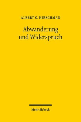 Albert O Hirschman - Abwanderung und Widerspruch, Häftad