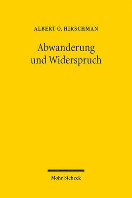 bokomslag Abwanderung und Widerspruch