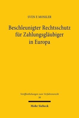 bokomslag Beschleunigter Rechtsschutz fr Zahlungsglubiger in Europa