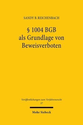 bokomslag  1004 BGB als Grundlage von Beweisverboten