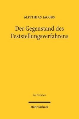 bokomslag Der Gegenstand des Feststellungsverfahrens