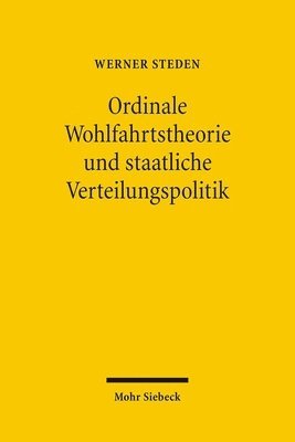 bokomslag Ordinale Wohlfahrtstheorie und staatliche Verteilungspolitik