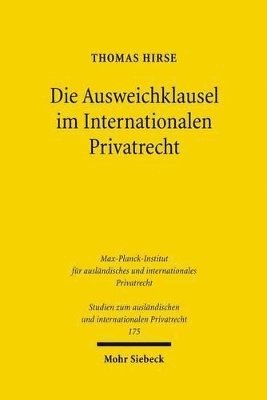 bokomslag Die Ausweichklausel im Internationalen Privatrecht