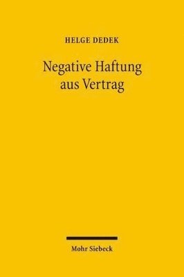Helge Dedek - Negative Haftung aus Vertrag, Inbunden