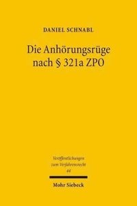 bokomslag Die Anhrungsrge nach  321a  ZPO