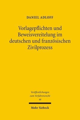 bokomslag Vorlagepflichten und Beweisvereitelung im deutschen und franzsischen Zivilprozess