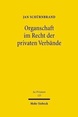 bokomslag Organschaft im Recht der privaten Verbnde