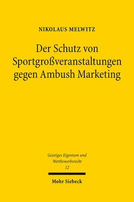 bokomslag Der Schutz von Sportgroveranstaltungen gegen Ambush Marketing