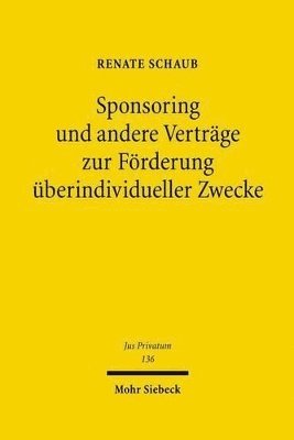 Sponsoring und andere Vertrge zur Frderung berindividueller Zwecke 1