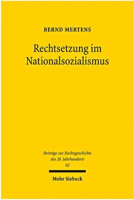 bokomslag Rechtsetzung im Nationalsozialismus
