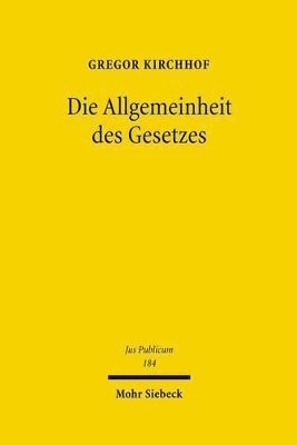 bokomslag Die Allgemeinheit des Gesetzes