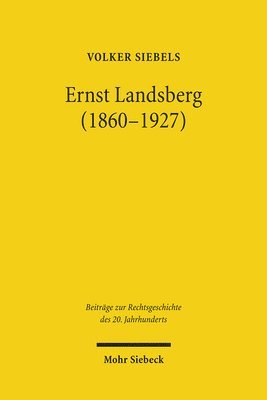 bokomslag Ernst Landsberg (1860-1927)