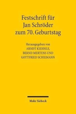 bokomslag Festschrift fr Jan Schrder zum 70. Geburtstag