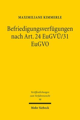 bokomslag Befriedigungsverfgungen nach Art. 24 EuGV/31 EuGVO
