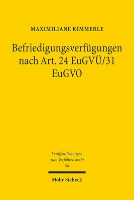 bokomslag Befriedigungsverfgungen nach Art. 24 EuGV/31 EuGVO