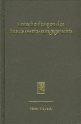 bokomslag Entscheidungen des Bundesverfassungsgerichts (BVerfGE)