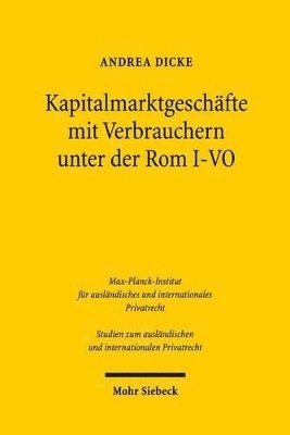 bokomslag Kapitalmarktgeschfte mit Verbrauchern unter der Rom I-VO