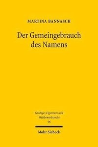 bokomslag Der Gemeingebrauch des Namens