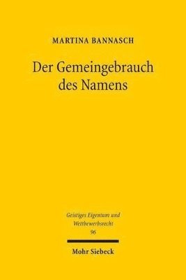 bokomslag Der Gemeingebrauch des Namens