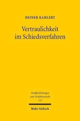 bokomslag Vertraulichkeit im Schiedsverfahren